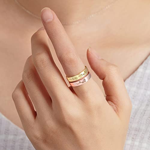 Birth Month Flowers Ring, Family Floral Ring